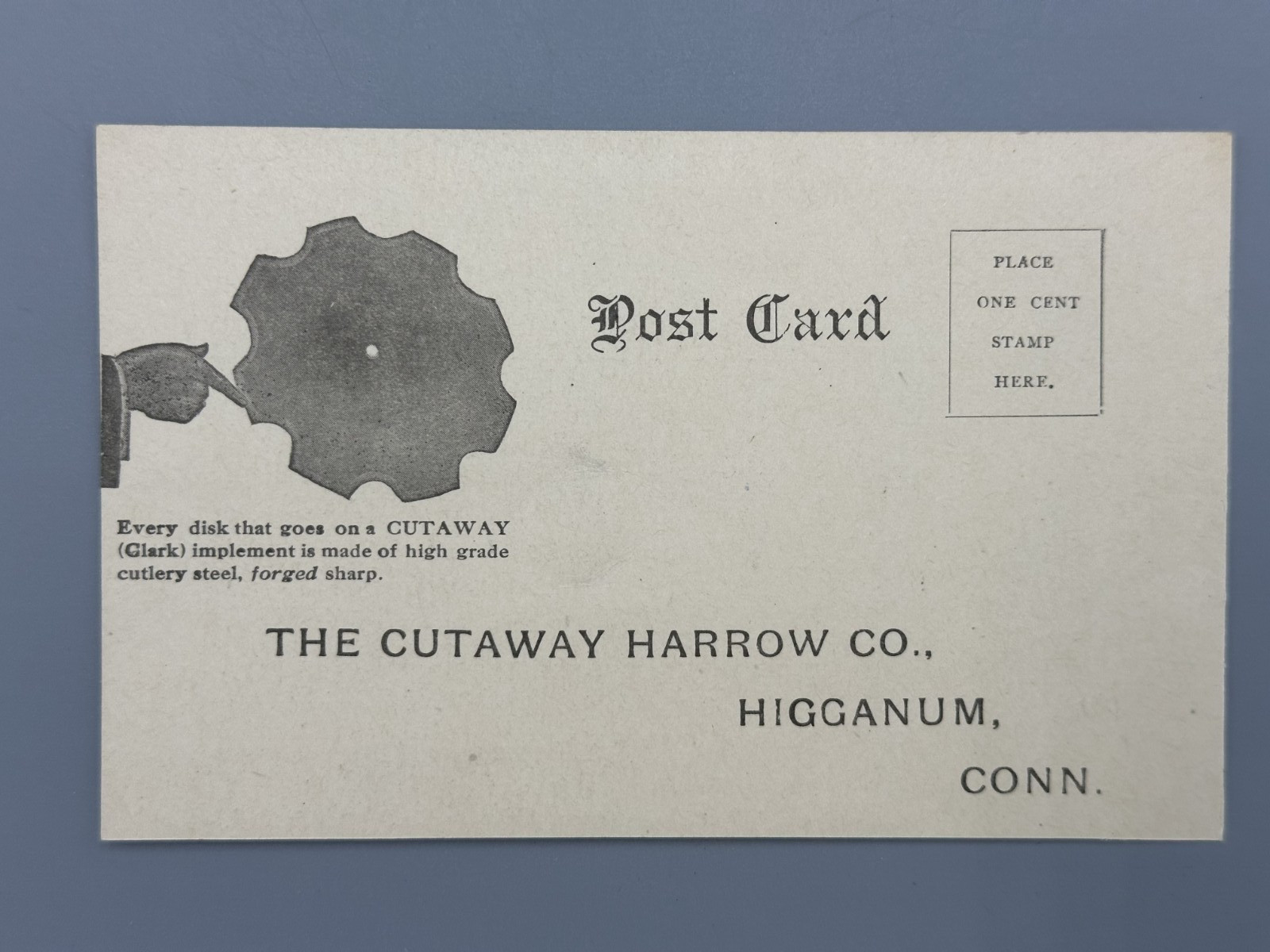 Antique CUTAWAY Clark HARROW Farm Advertising Brochure KINMUNDY IL Postcard