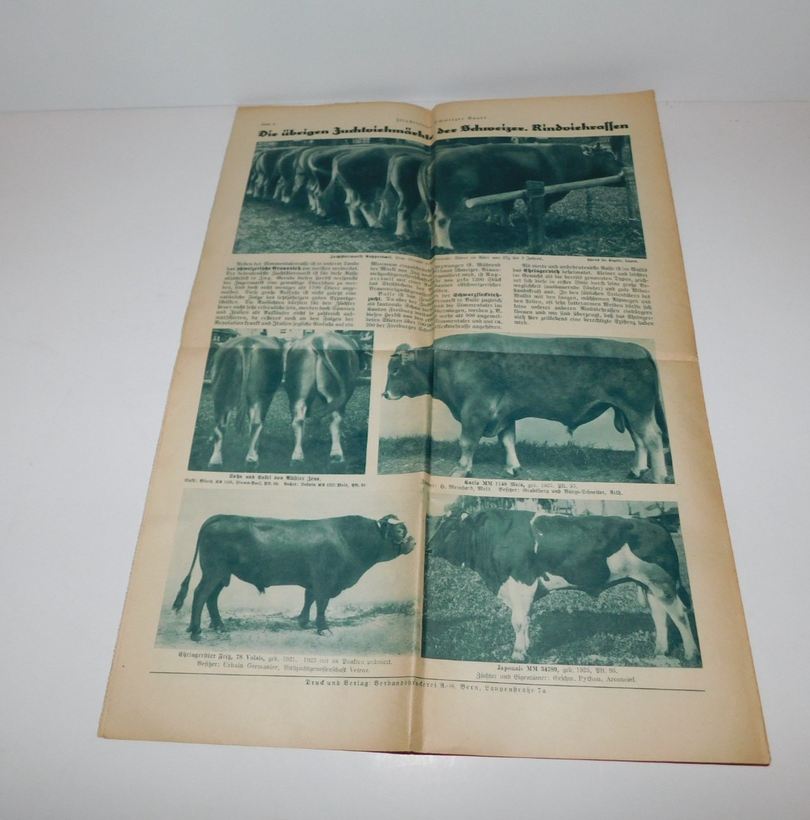 VINTAGE 1920&rsquo;S SWISS CATTLE PAMPHLETS & 1931 SCHWEIZER BAUER PAPER TRACTOR ADS