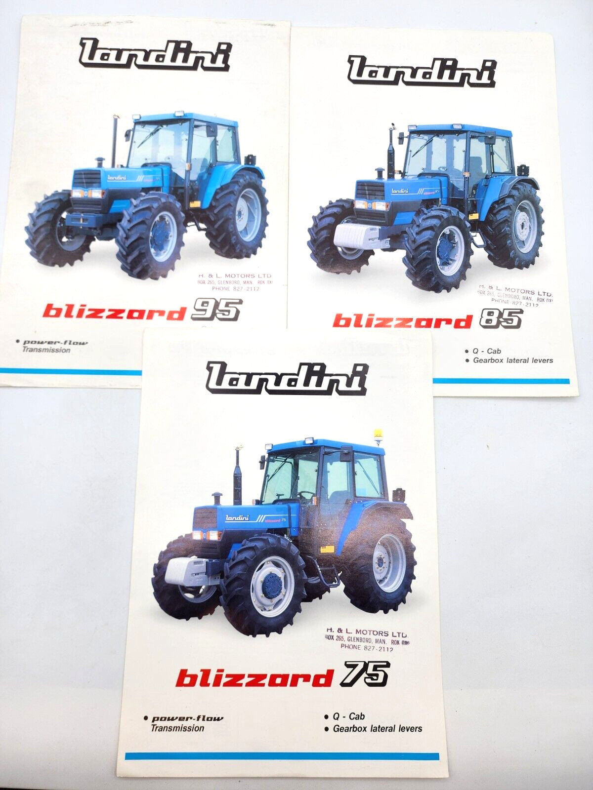 Landini Farm Tractor Blizzard 75 85 95 Color 2-Sided Sales Salesman Brochure