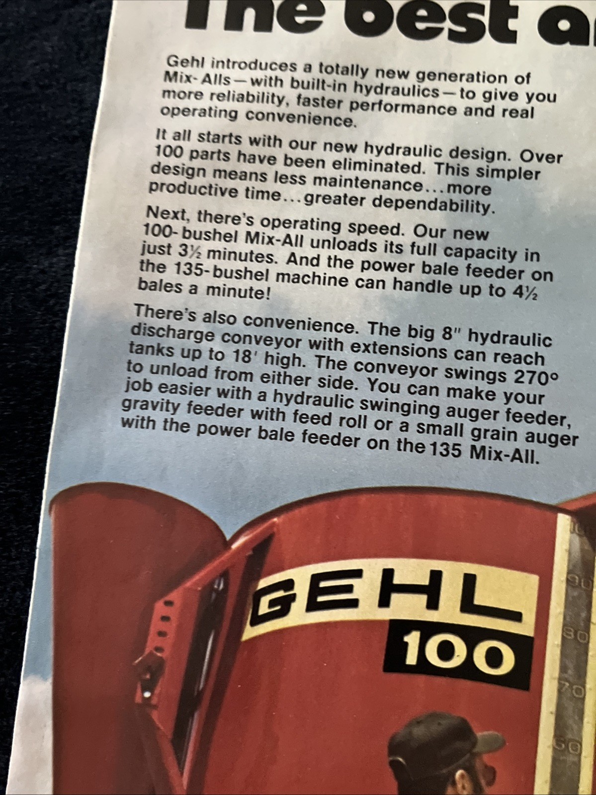 GEHL Farm Equipment Print Advertisement Hydraulic Mix All 1980 8×10