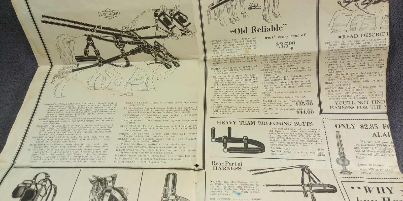 1920s Aniser Mercantile St Joseph Missouri Fold Out Ad Harness Hardware Antique