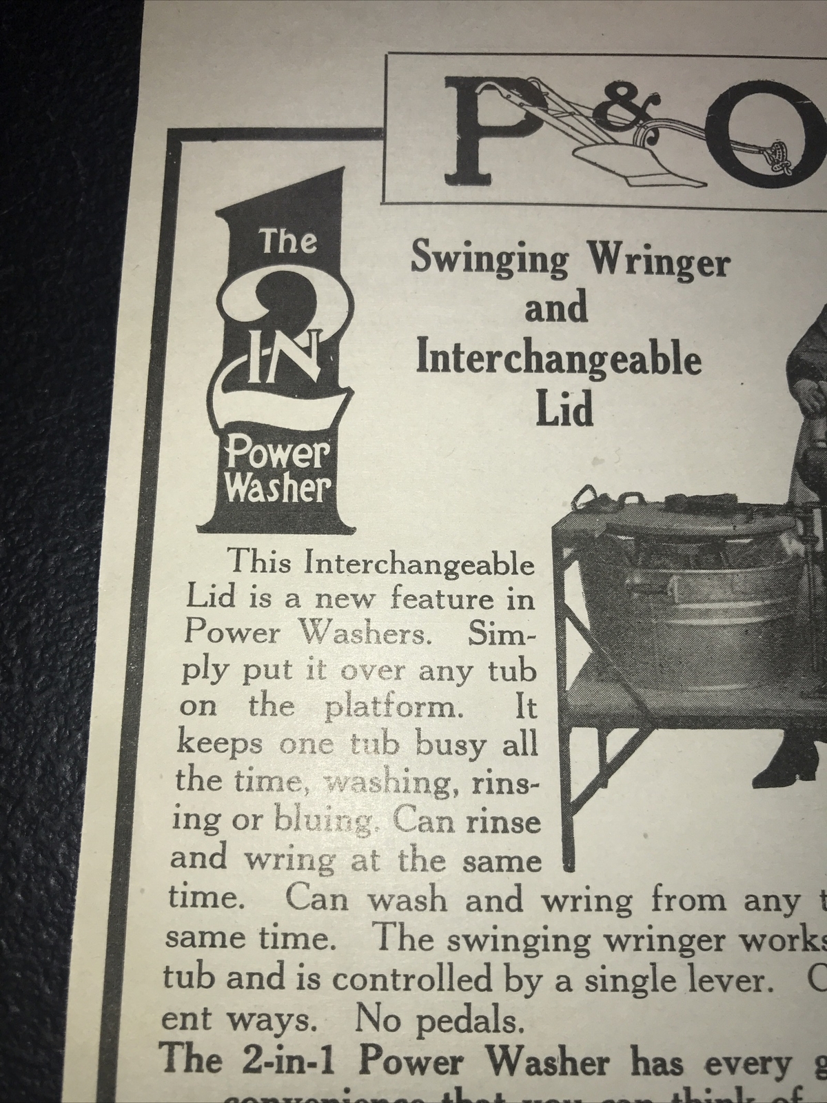 1916 P&O Parlin & Orendorff Plow Co. Wringer Washer Farm Advertising