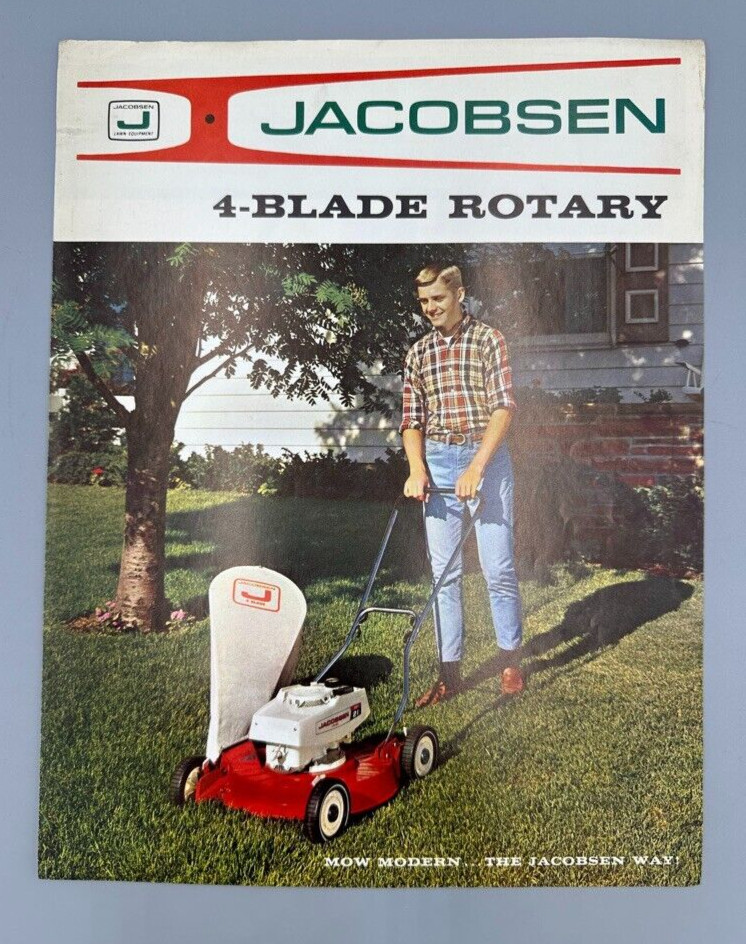 1967 JACOBSEN 4-Blade Rotary LAWN MOWER Advertising Brochure Vintage