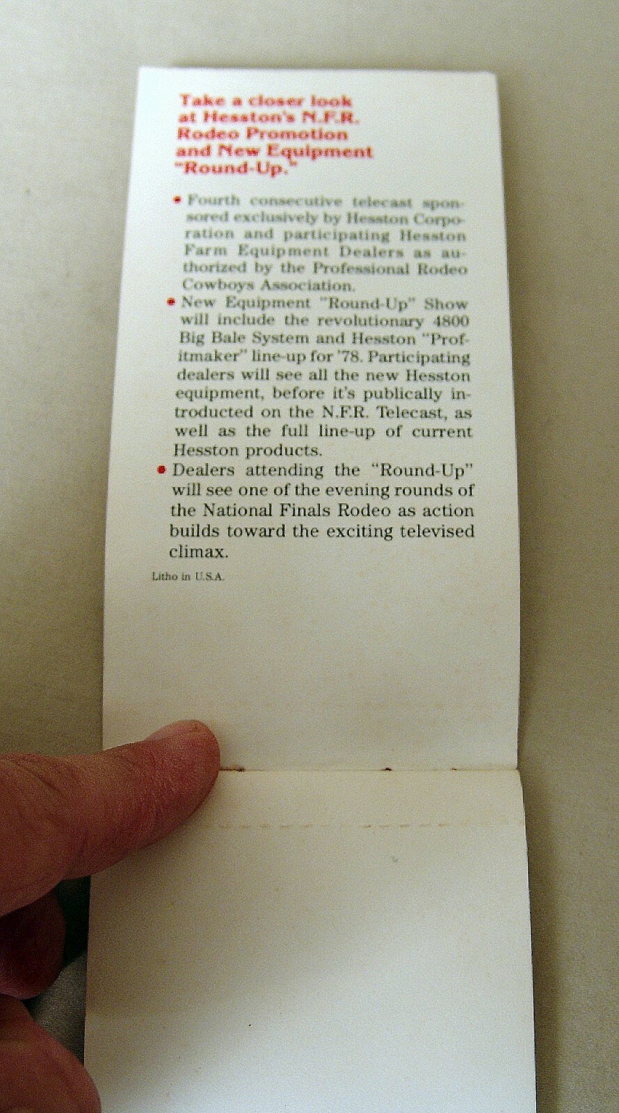 Vintage Hesston Corporation December 1977 Pocket Note Pad – UNUSED!