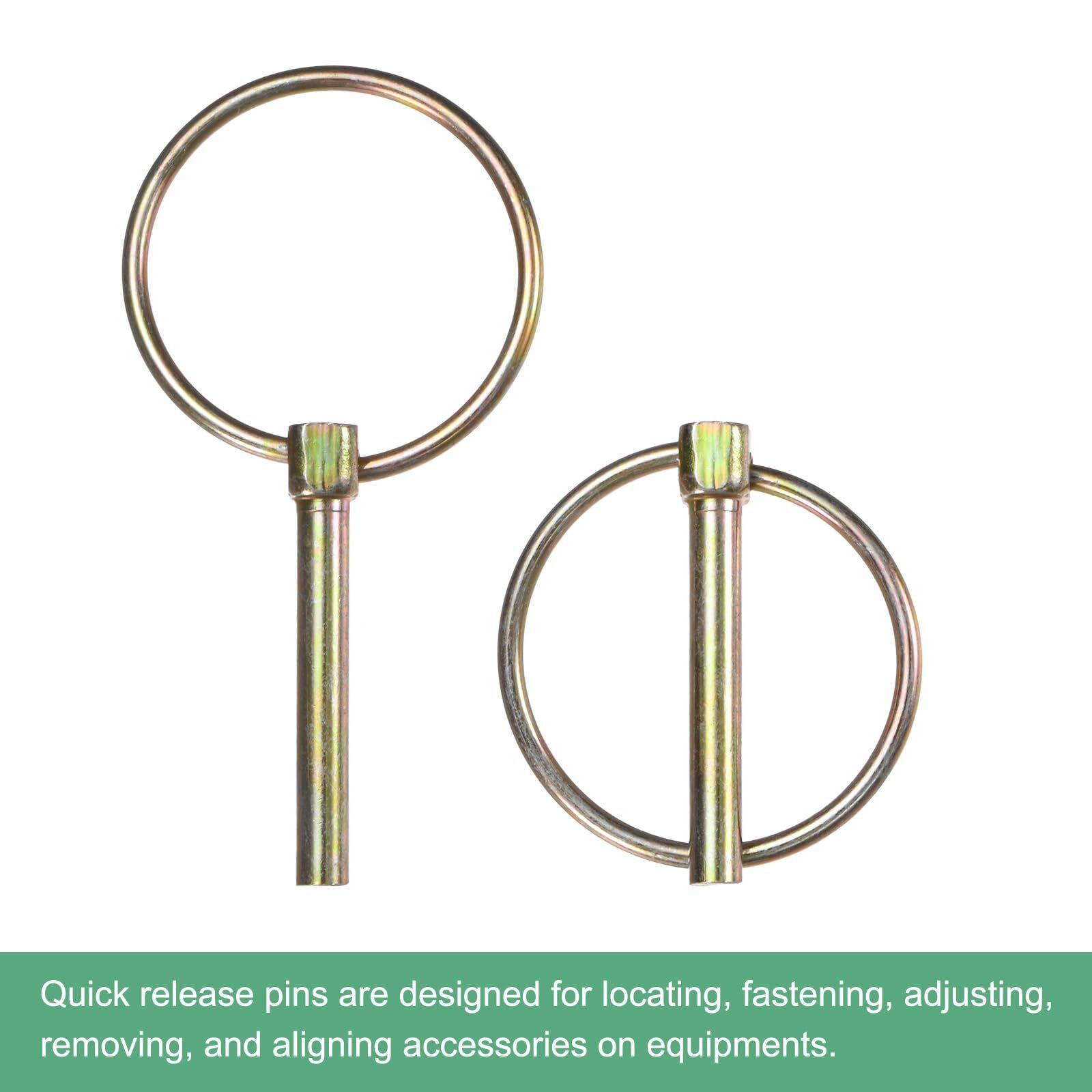 6-Pack 3/16&Prime; Linch Pin with Ring 1-3/8&Prime; Carbon Steel Lynch Pin Trailer Pins f…