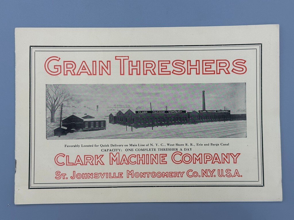 c 1900 CLARK Machine WILLIAMS THRESHER Farm Catalog ST JOHNSVILLE NY Advertising