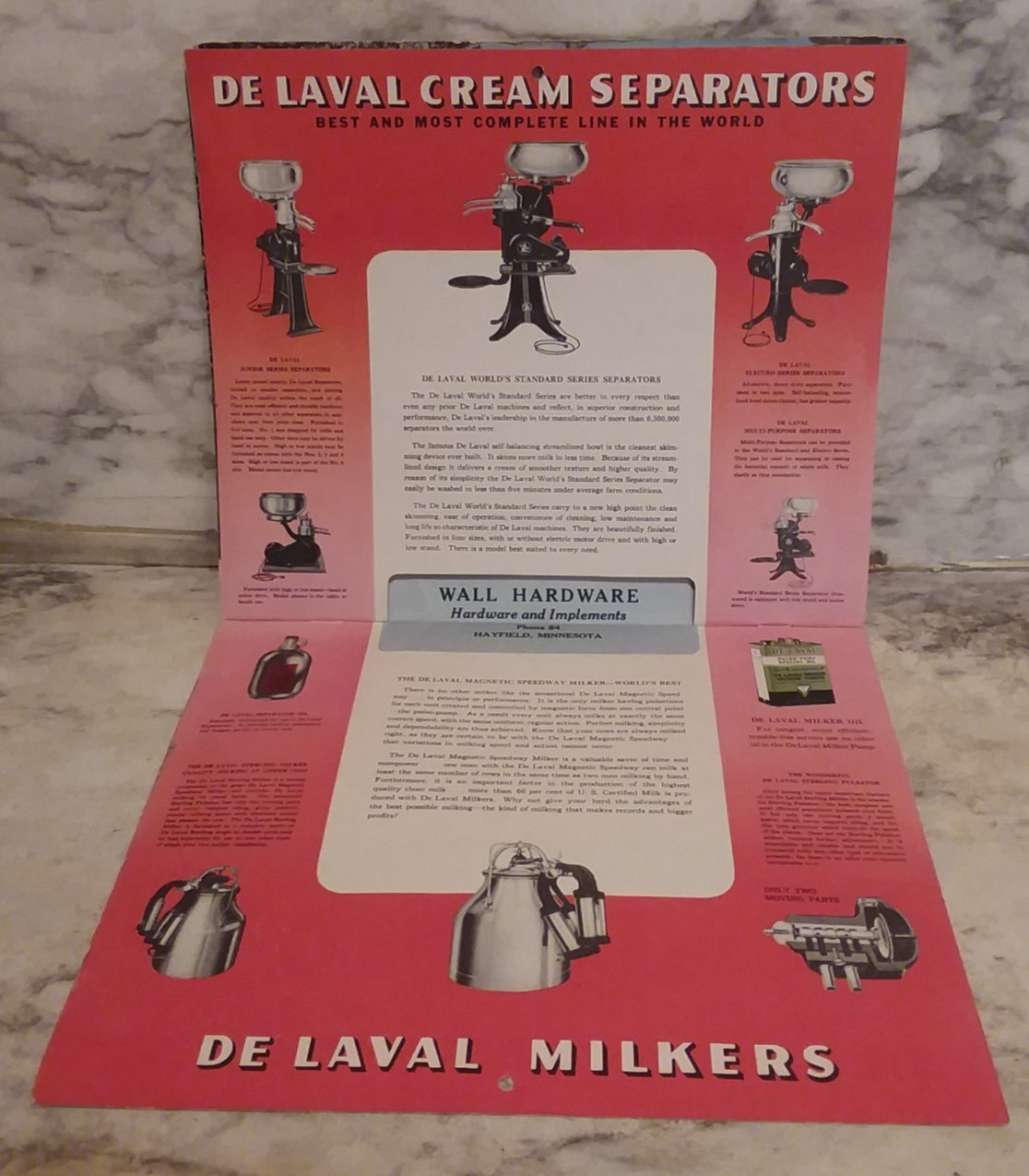 3 Vntg DE LAVAL Cream Separators Graphic Farm Ad WALL Calendars 1943, 1944, 1946
