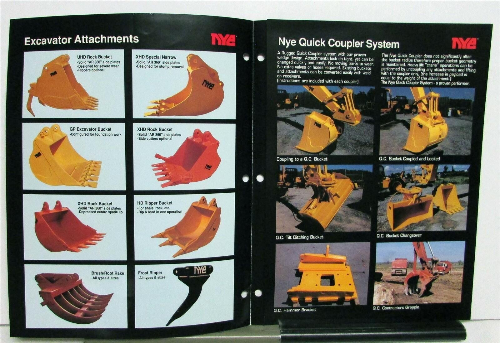1992 NYE Custom Attachments Construction Sales Folder CANADIAN