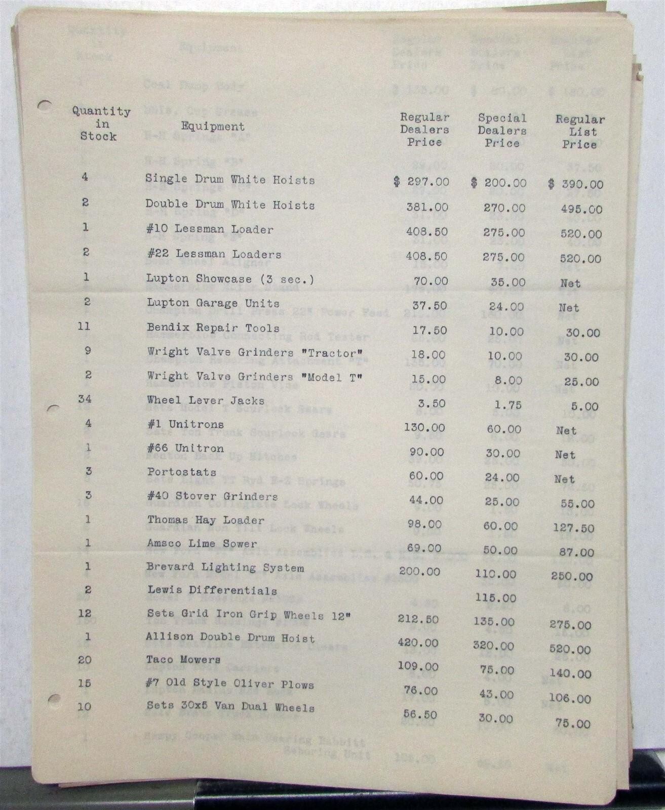 1927 Ford Original General Dealer Letters Pricing Info Specifications Sheets