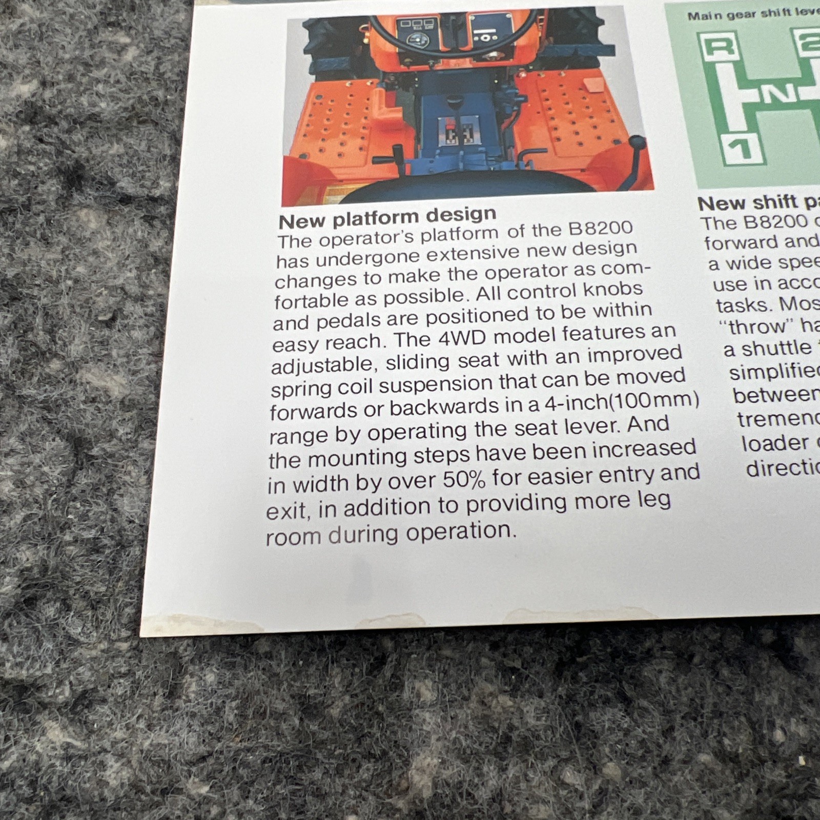 Original Kubota Diesel Tractor B8200 2WD/4WD Brochure – Sticker Damage Read