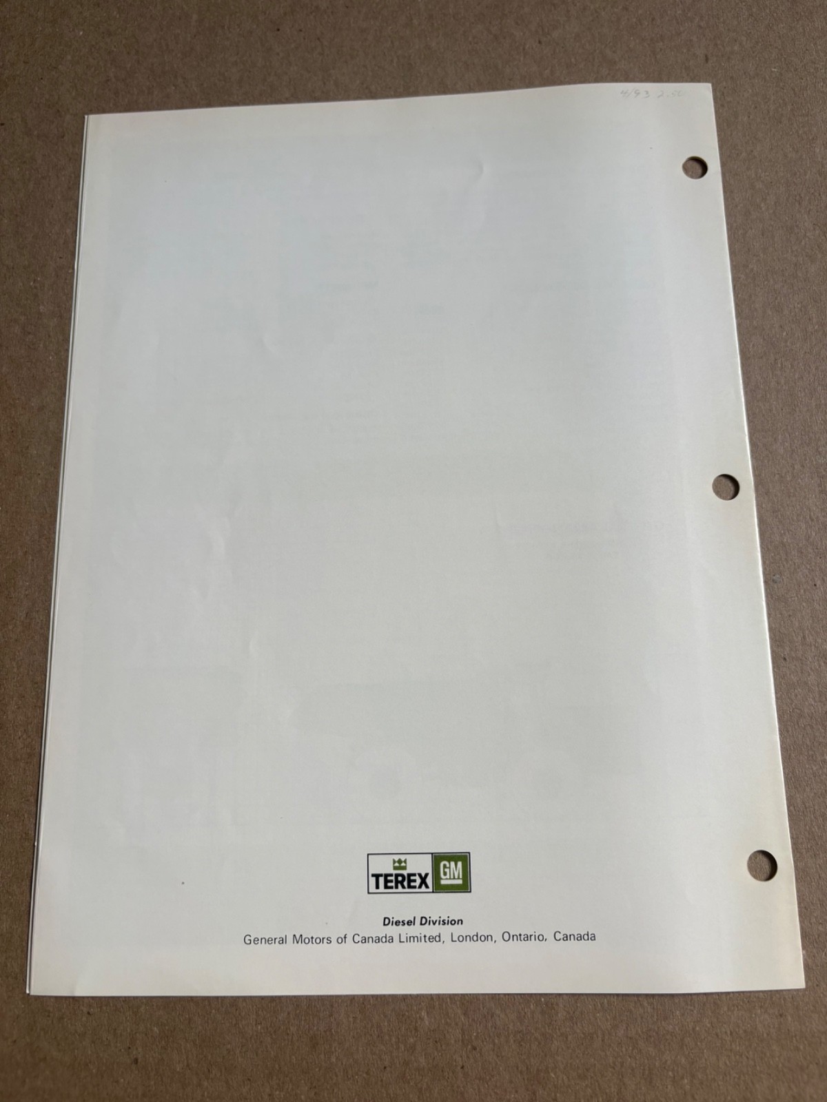 Vintage Terex 33-65 Dump Truck Specifications Sales Brochure