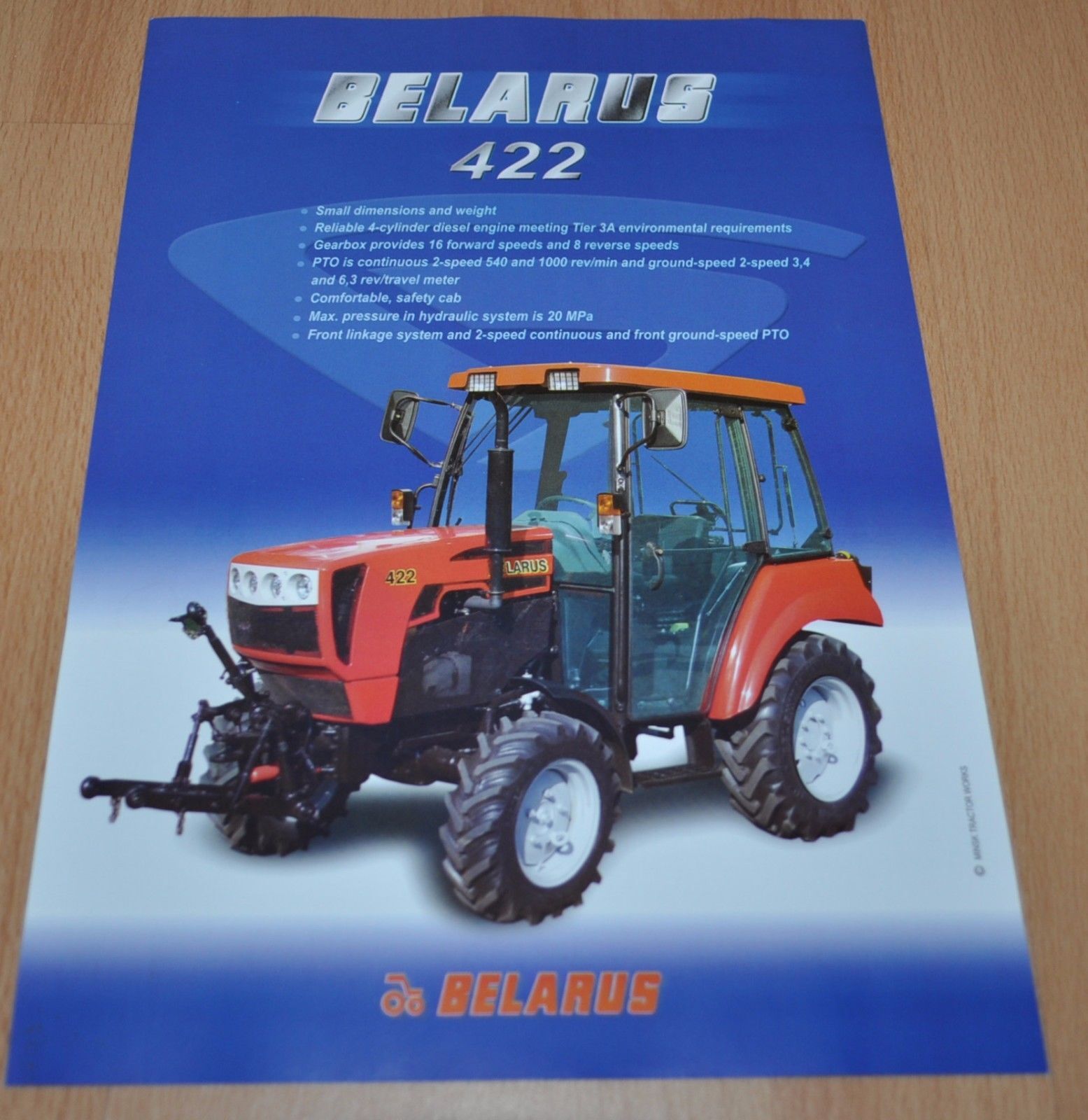 Belarus 422 MTZ ENG Tractor Agriculture Brochure Prospekt