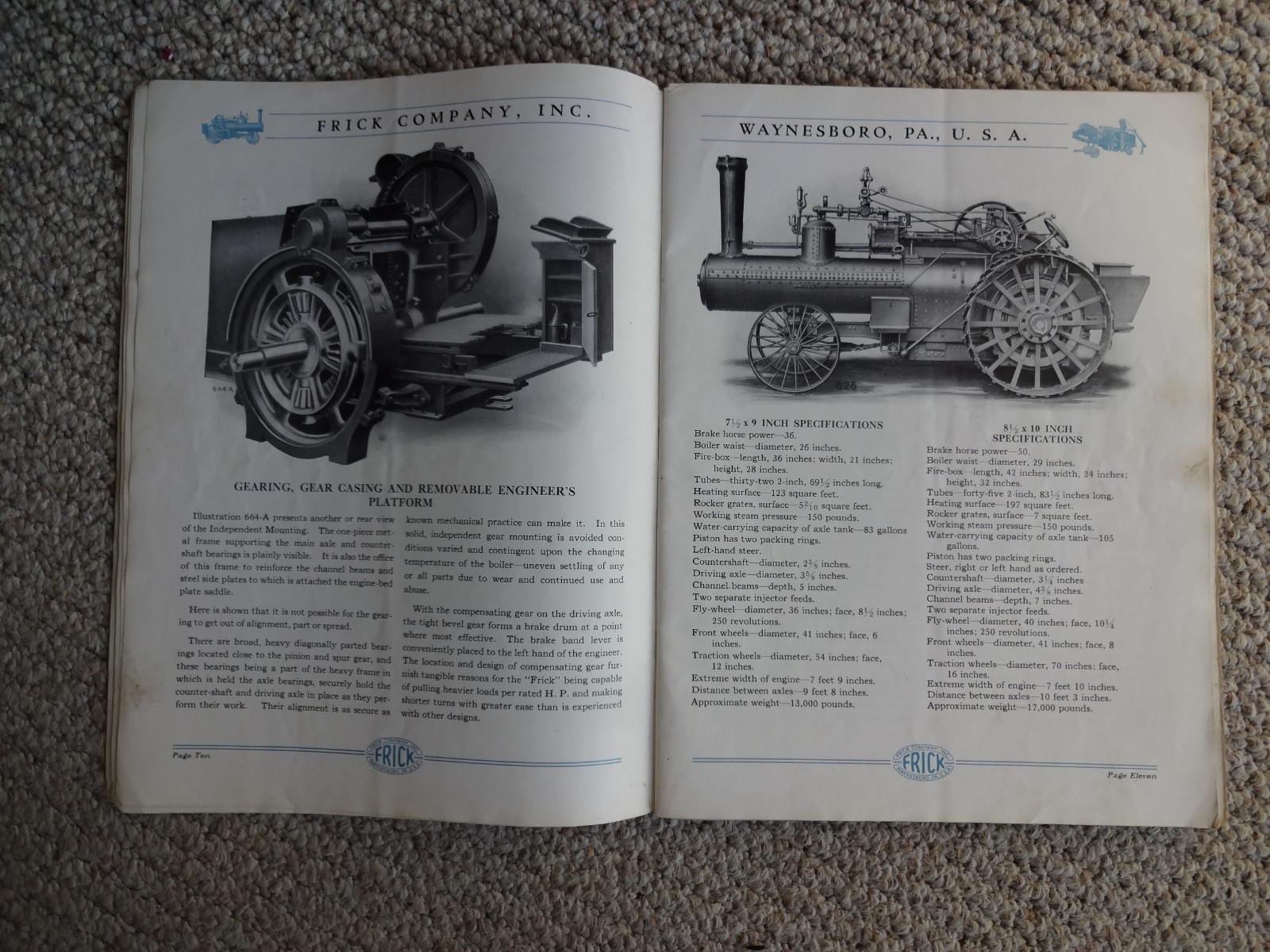 1923 FRICK MACHINERY ENGINE TRACTOR THRESHER SAWMILL CATALOG