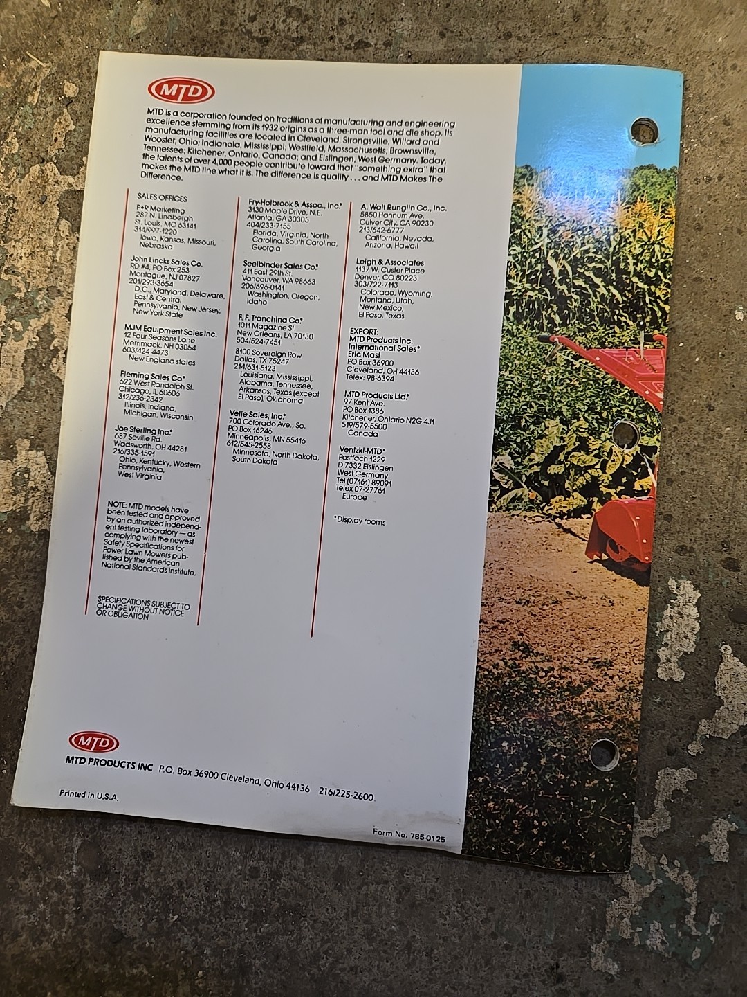 1983 MTD Rotary Tillers Brochure Catalog Point Of Sale