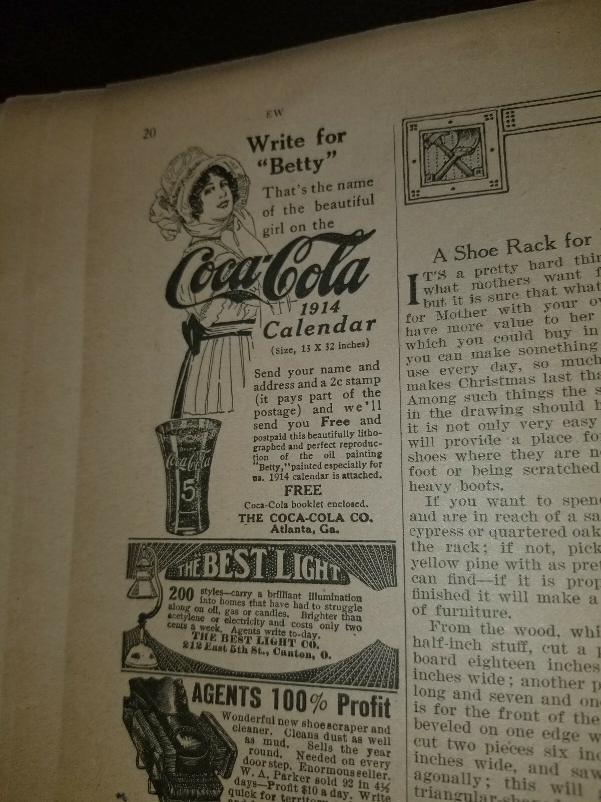 FARM and FIRESIDE The National Farm Paper- Milking Cow Dec 6 1913 Coke Calendar