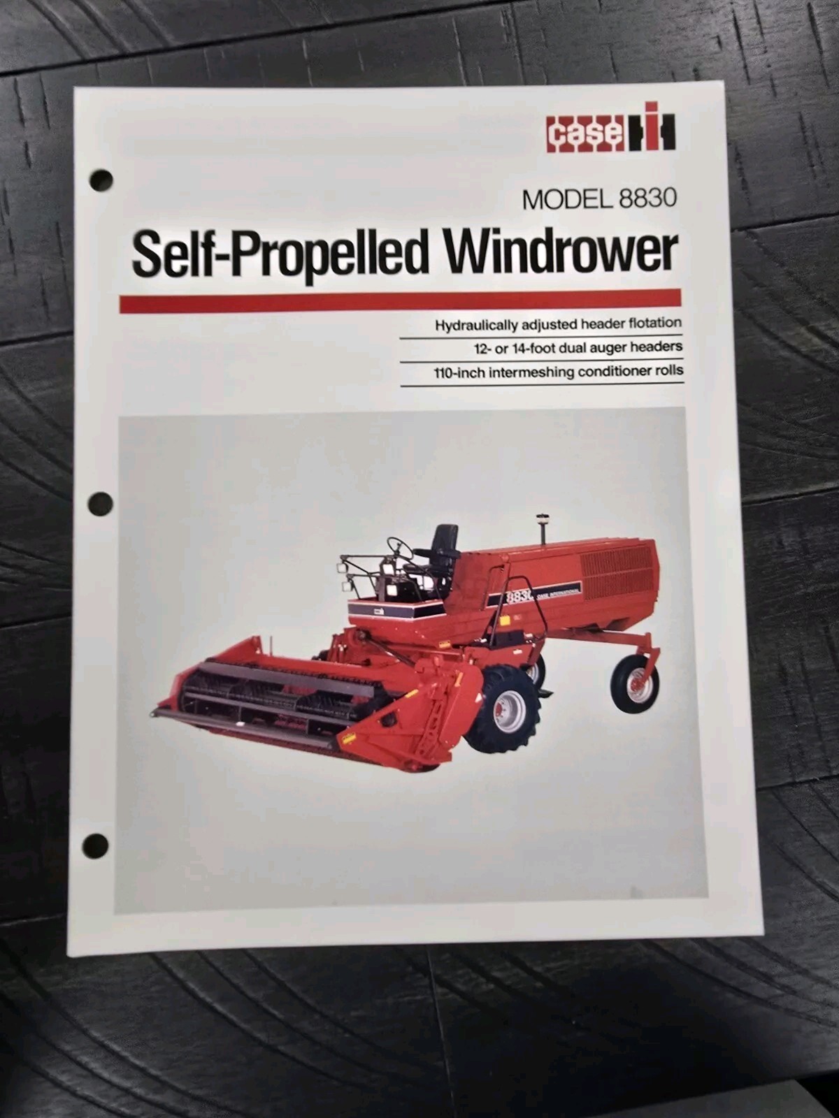 1990s 8830 Self Propelled Windrower Spec Sheet Case IH International Harvester