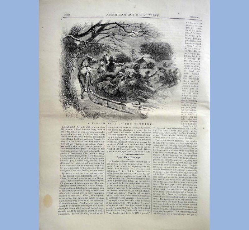 1863 DEC antique AMERICAN AGRICULTURIST farm garden household orange judd