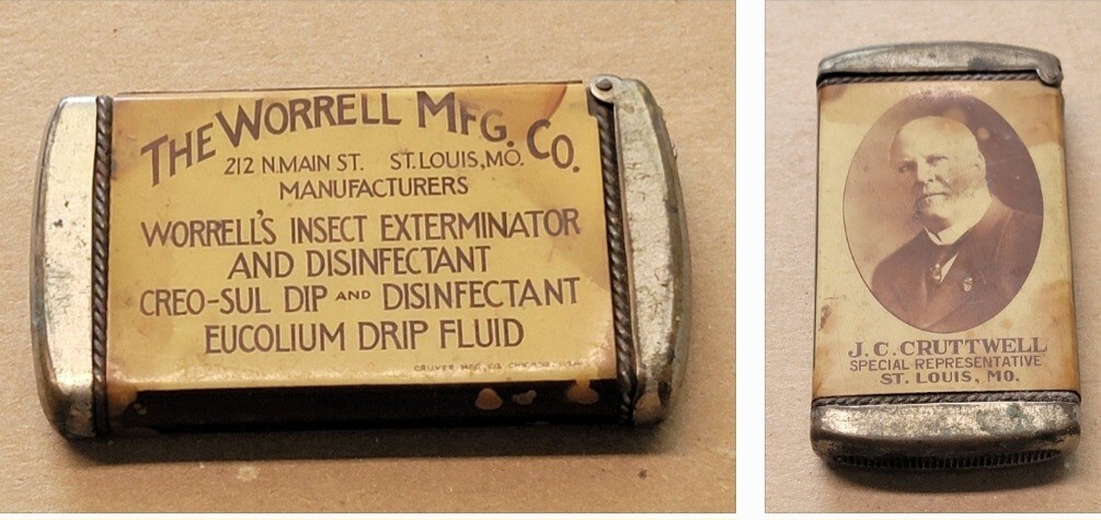 THE WORRELL MFG. CO. ST. LOUIS MISSOURI INSECTICIDES J.C. CRUTTWELL VTG Antique