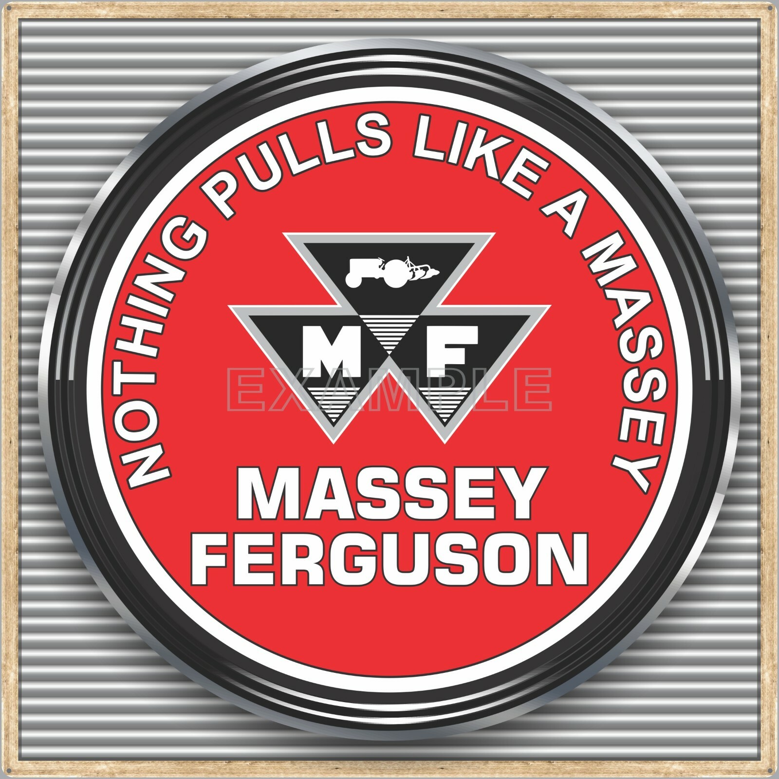 MASSEY FERGUSON OLD SIGN REMAKE SQUARE ALUMINUM SIZE OPTION UP TO 36&Prime; X 36&Prime;