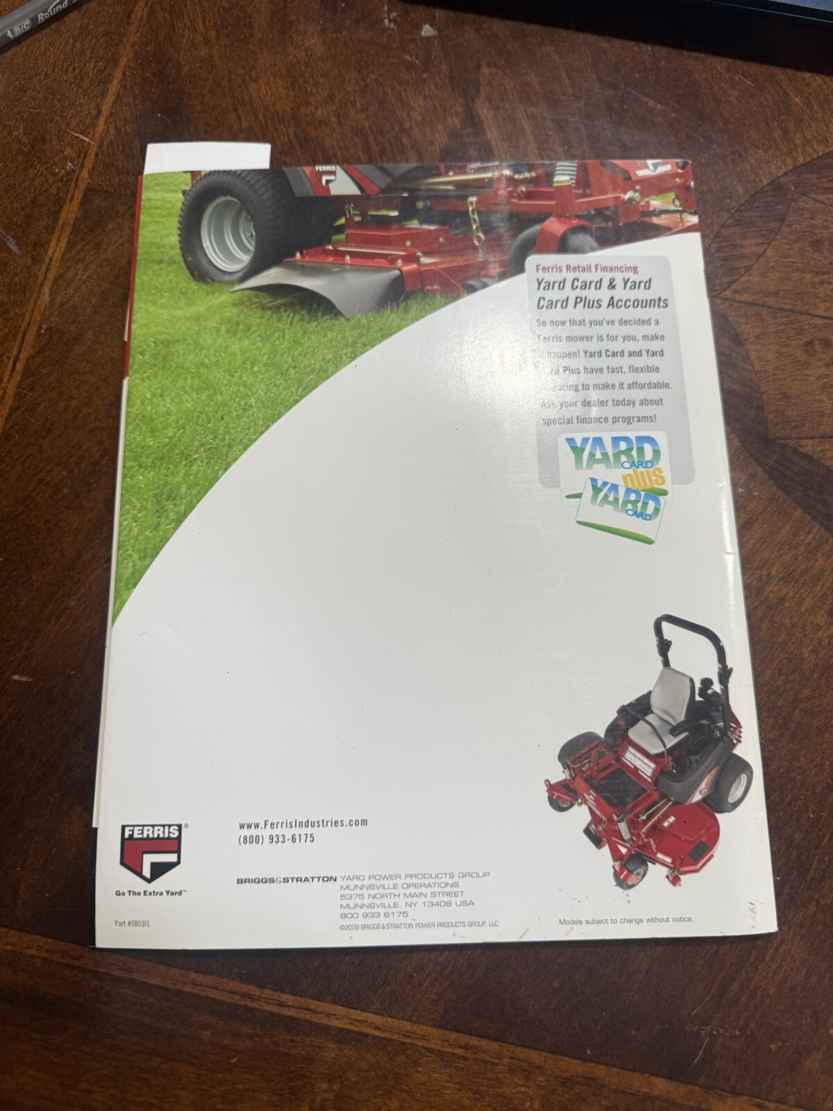 Ferris 2008 Mowers & Zero Turns Sales Catalog Manual Brochure Briggs Stratton