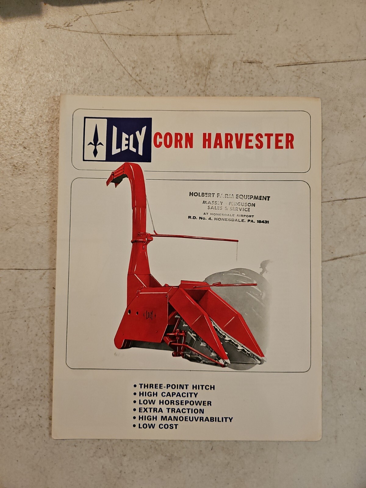 Vintage Lely Corn Harvester Dealer Sales Brochure