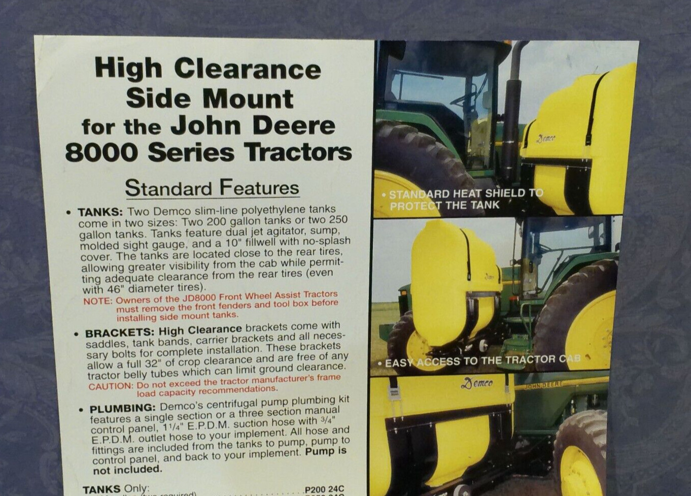 Demco High Clearance Side Mount For John Deere 8000 Series Sales Brochure