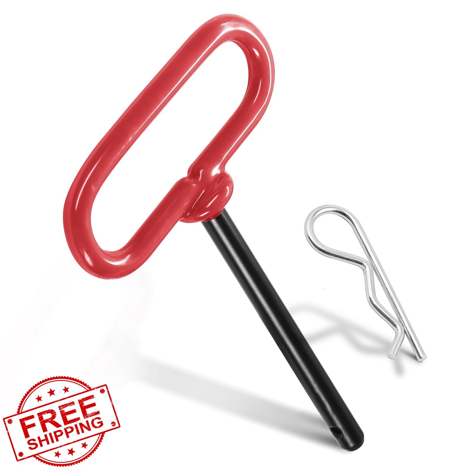 Jamiikury 2pcs 3/8 x 4 Inch Hitch Pin Red Handle