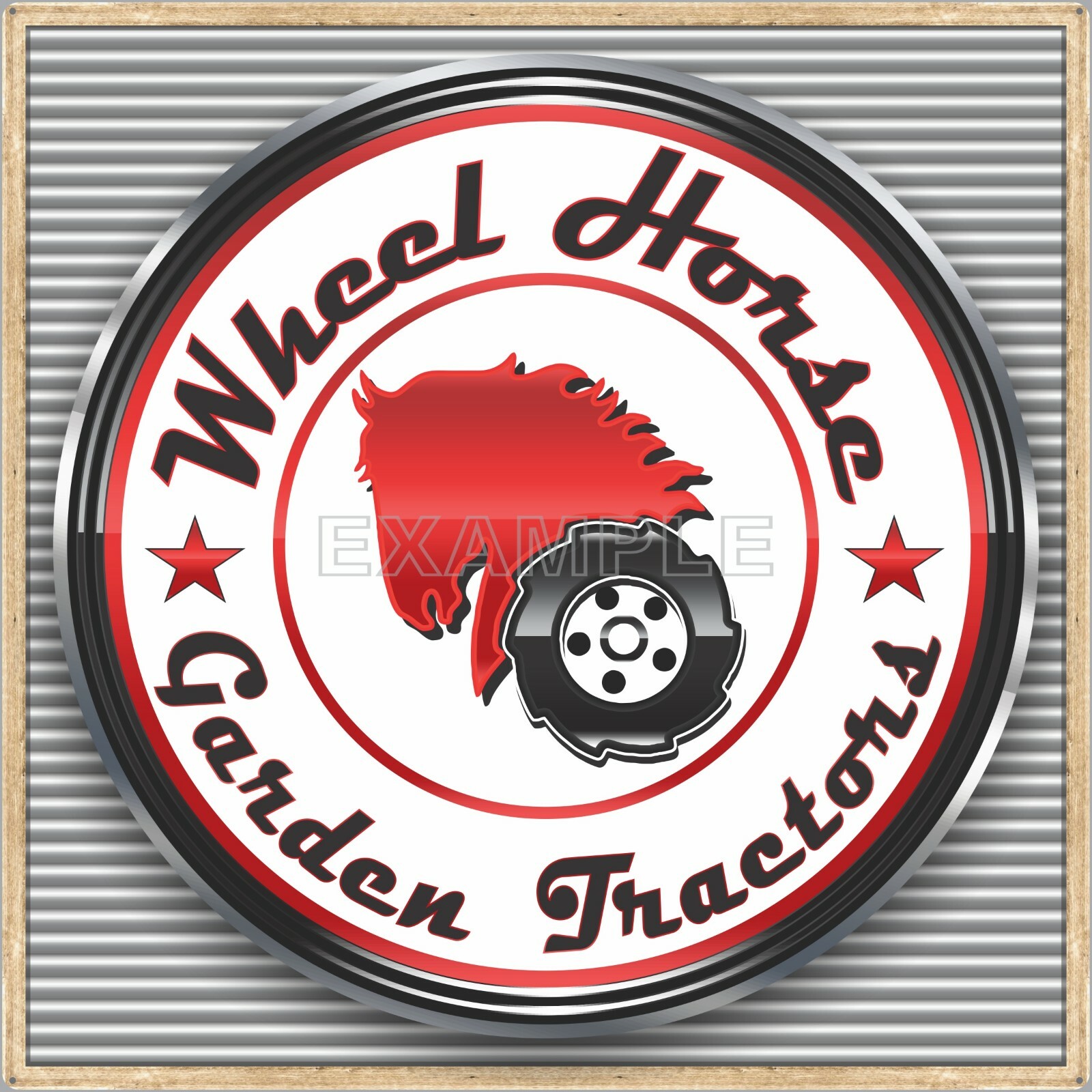 WHEEL HORSE TRACTORS OLD SIGN REMAKE SQUARE ALUMINUM SIZE OPTION UP TO 36&Prime; X 36&Prime;
