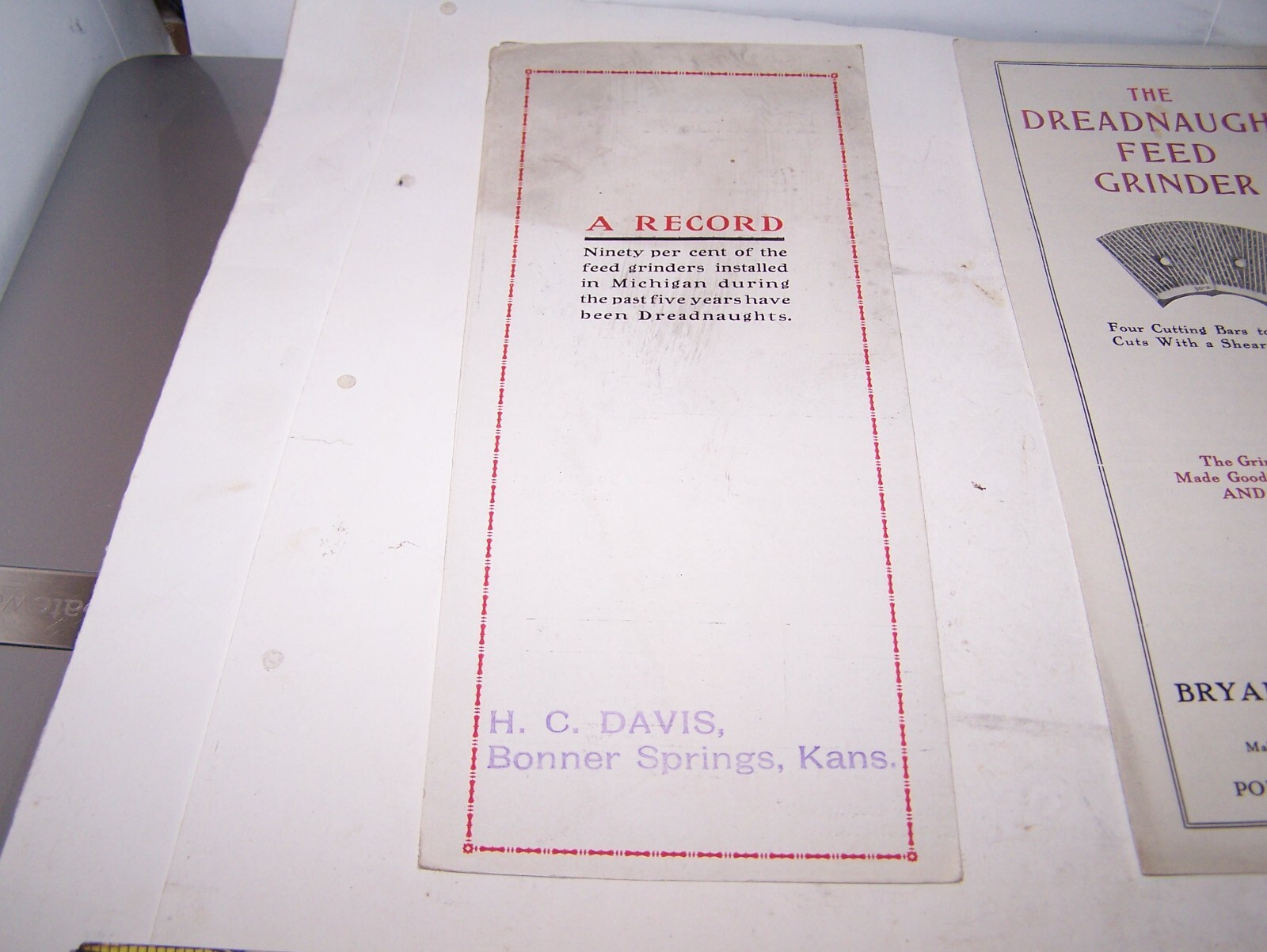 DREADNAUGHT FEED GRINDER Sales Brochure Pamphlets Hit Miss Steam Engine Mill WOW