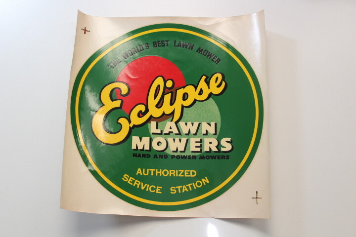 Vintage advertising decal Eclipse Lawn Mowers American Tag Co. Water Slide