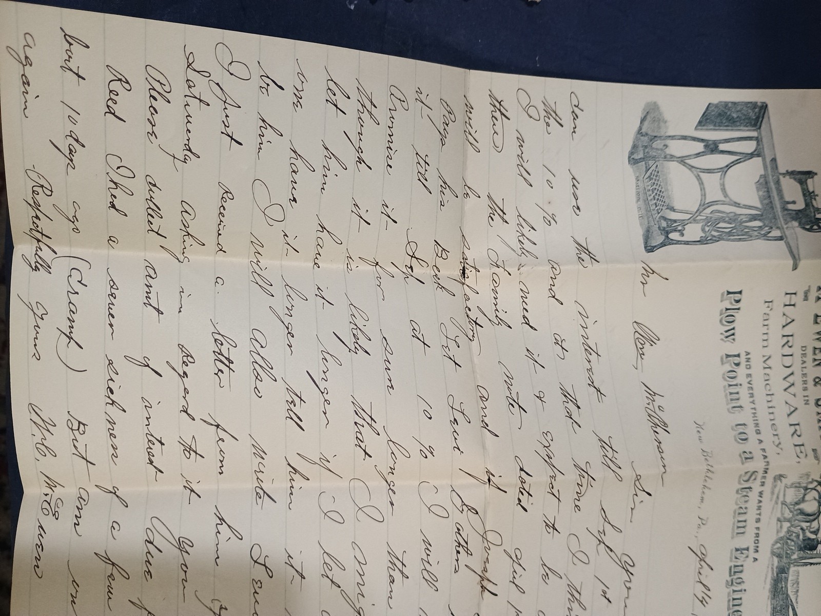 Vintage 1890 M&rsquo;EMEN & SMITH Farm Implements,Letter & Envelope