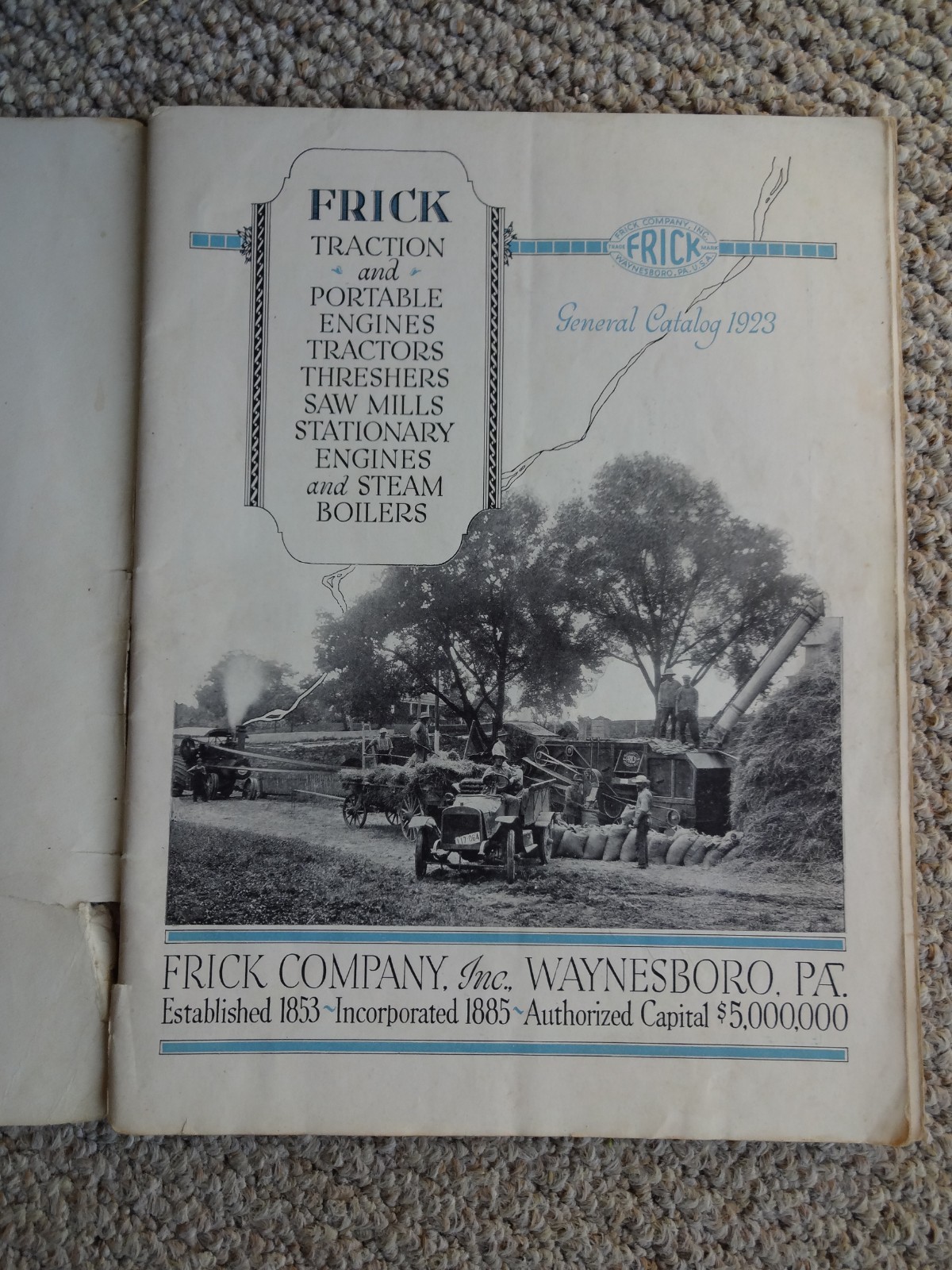 1923 FRICK MACHINERY ENGINE TRACTOR THRESHER SAWMILL CATALOG