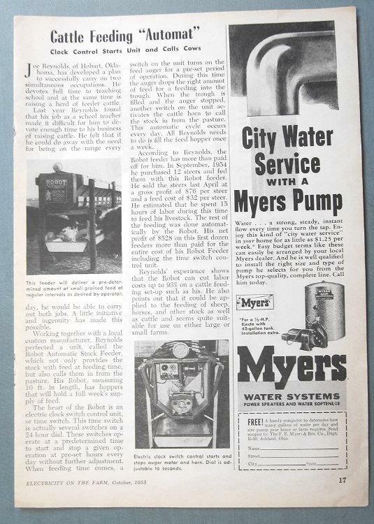 Original 1955 Electric Farmer Article Features Joe Reynolds, Hobart Oklahoma