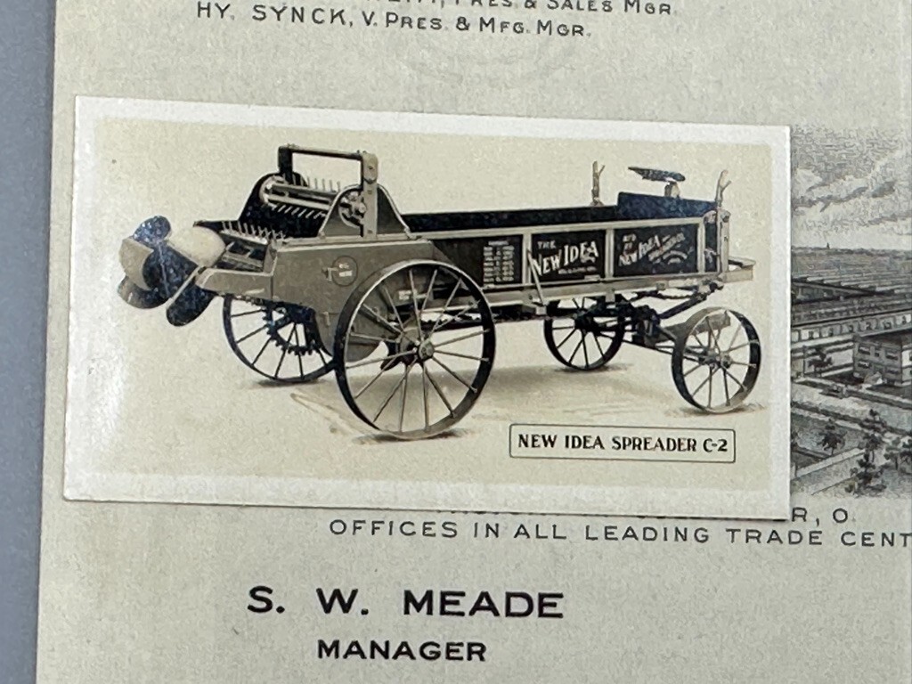 1923 NEW IDEA Manure SPREADER Mini PHOTOGRAPH Farm Advertising Letter