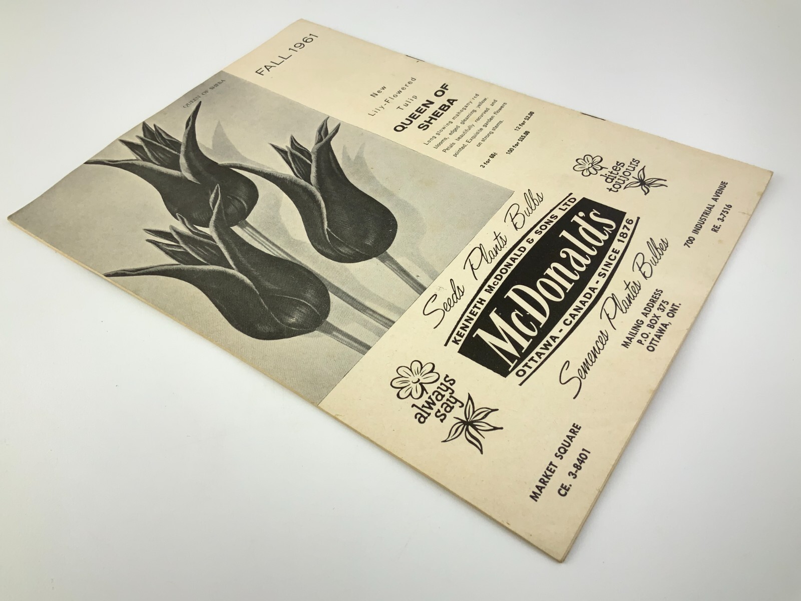 McDonald&rsquo;s Seeds Plants Bulbs Catalogue Fall 1961 Catalog Ottawa Canada EE630