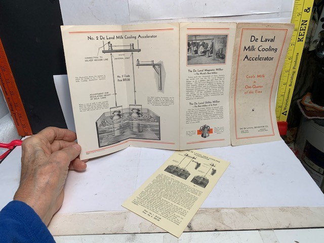 1932 DE LAVAL MILK COOLING ACCELERATOR FOLD OPEN BROCHURE S.1743-4-32 + PRICES