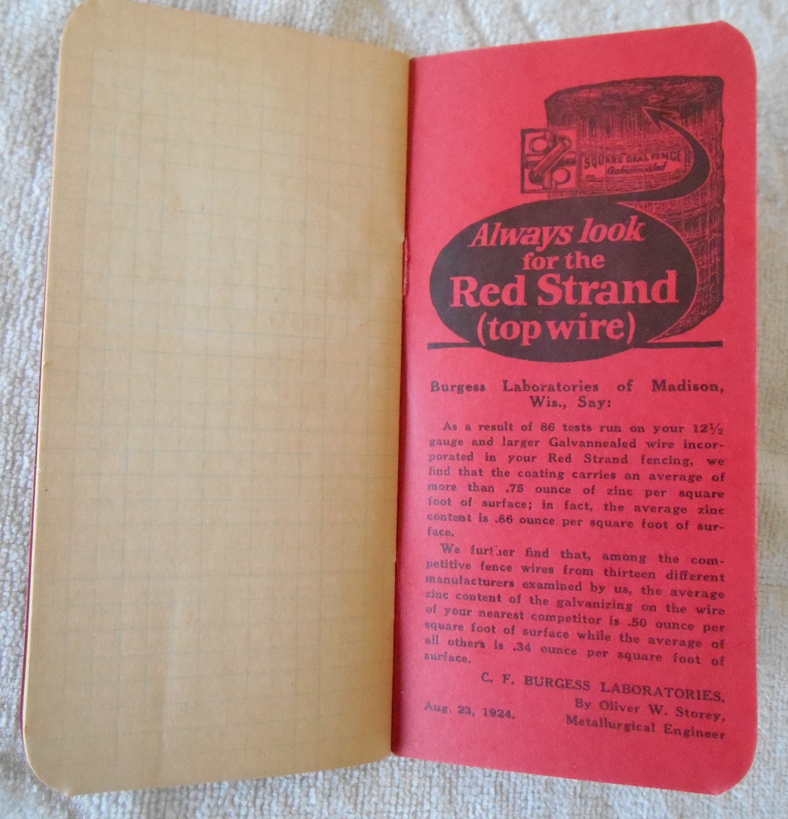 Monarch Red Strand Fence Advertising Keystone Steel & Wire Co. Peoria, Illinois