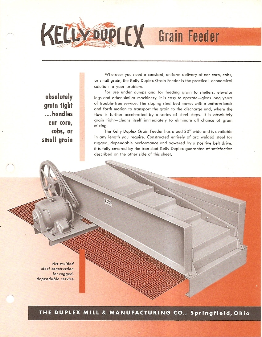 Farm Equipment Brochure – Kelly Duplex – Conveyor Feeder Elevator (F3393)