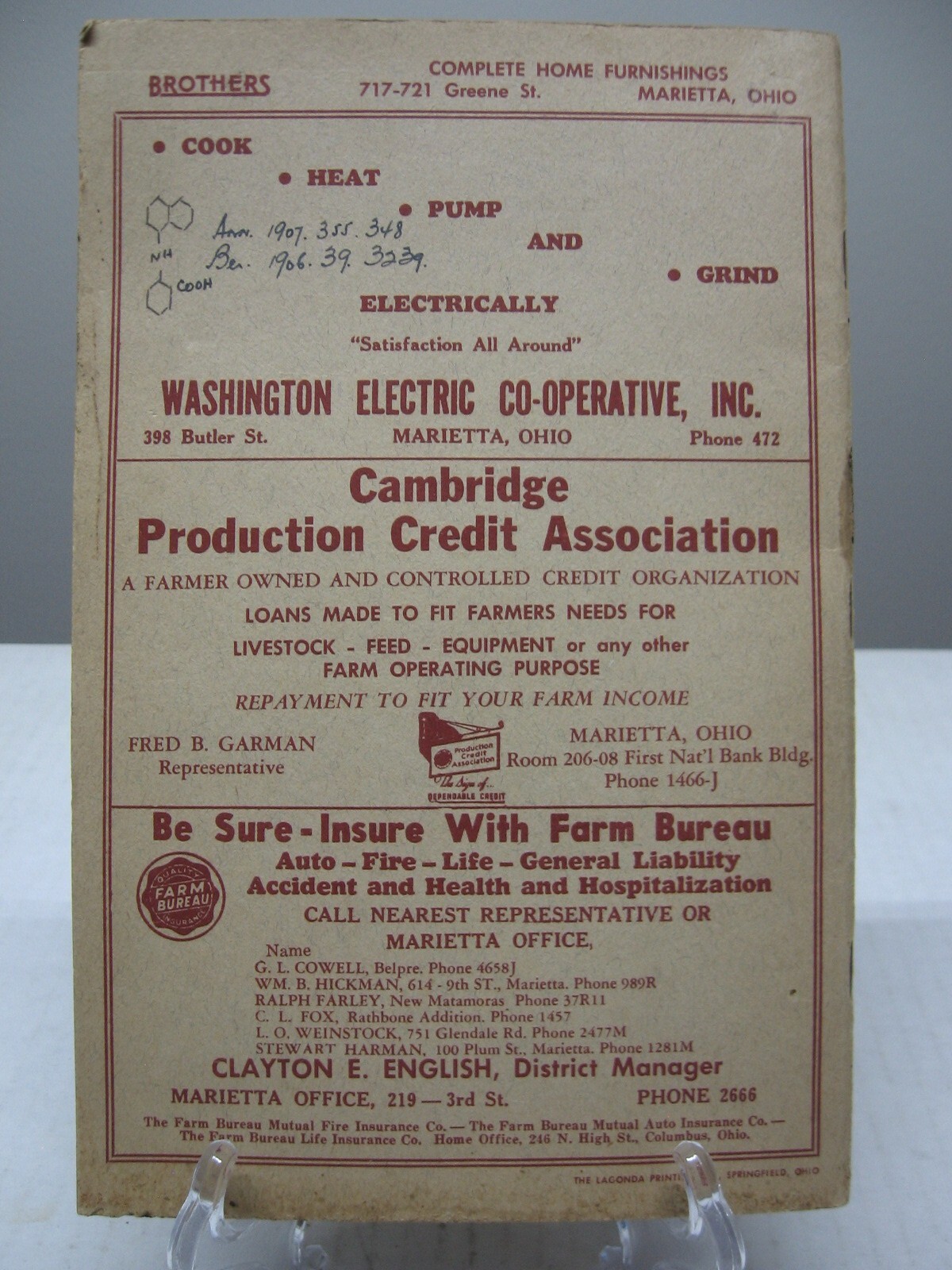 1953 Washington County Ohio Farm Account Book & Income Tax Record