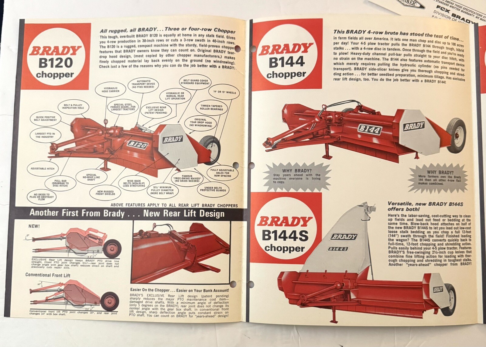 Vintage 1987 Farm Equipment Fox Brady Multi Crop Choppers Dealer Sales Brochures