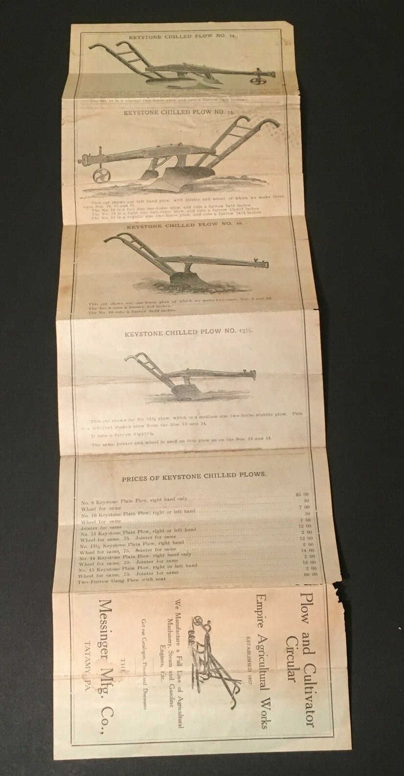 Plow & Cultivator Circular Empire Agricultural Works Original 1940&rsquo;s Advertising