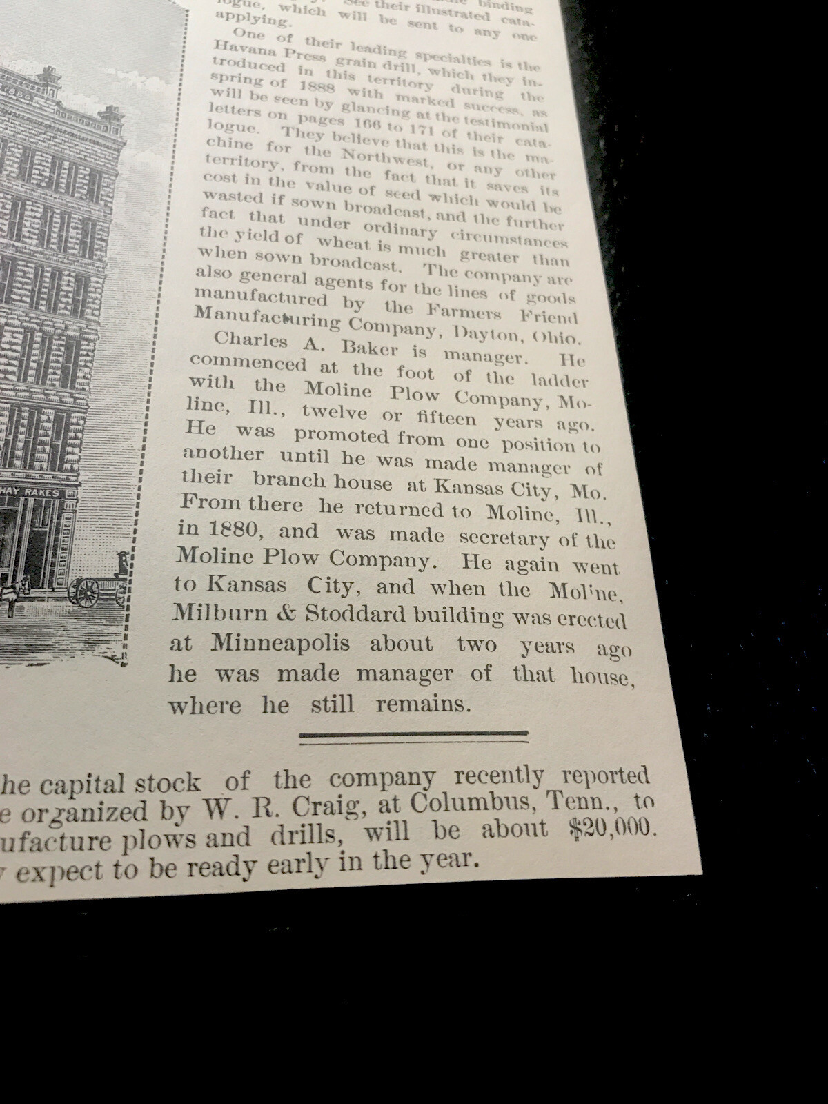 1889 Moline – Milburn & Stoddard Farm Advertising – Minneapolis Plows Wagons