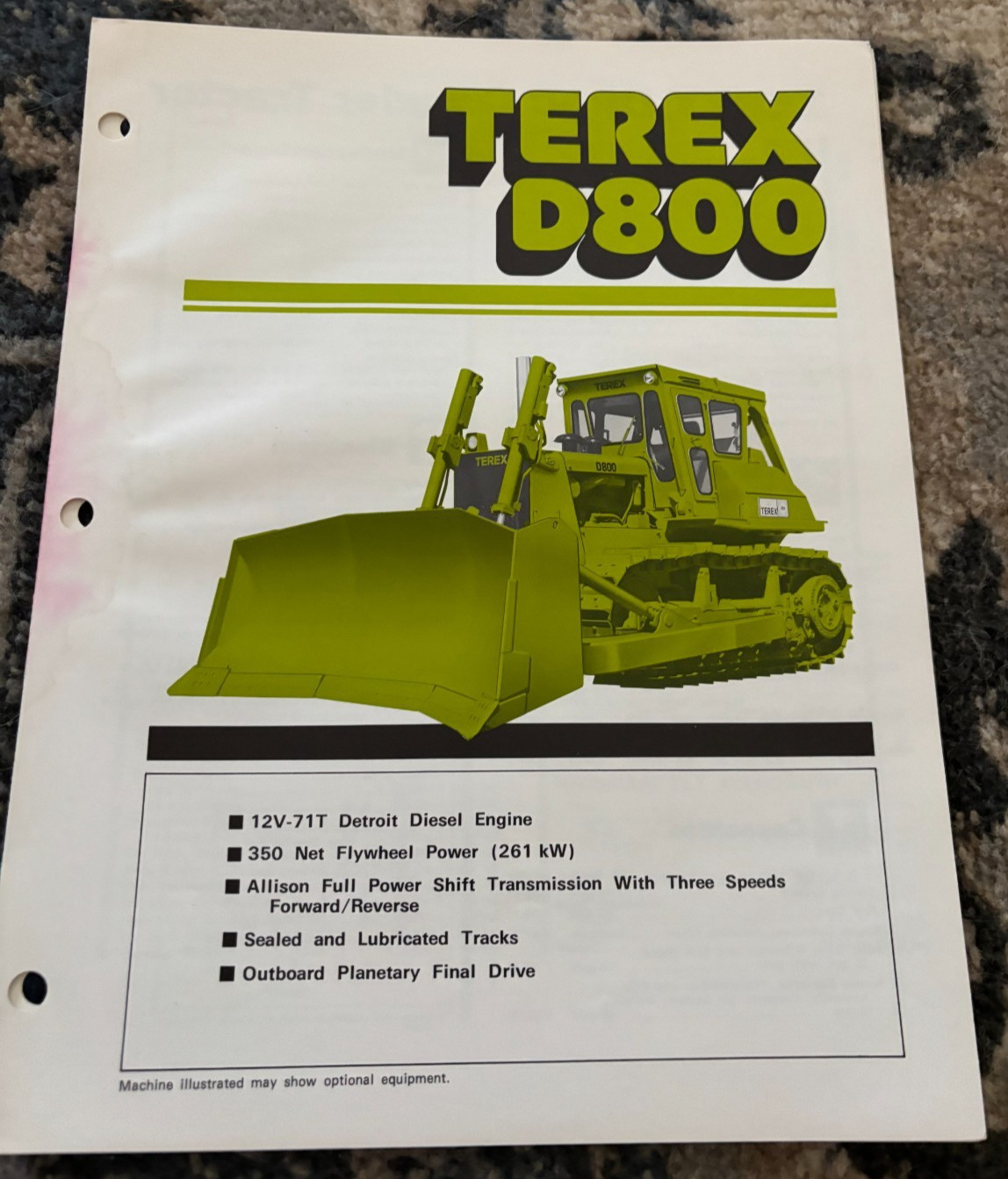 Terex D800 Crawler Tractor Dozer Brochure DCPA25