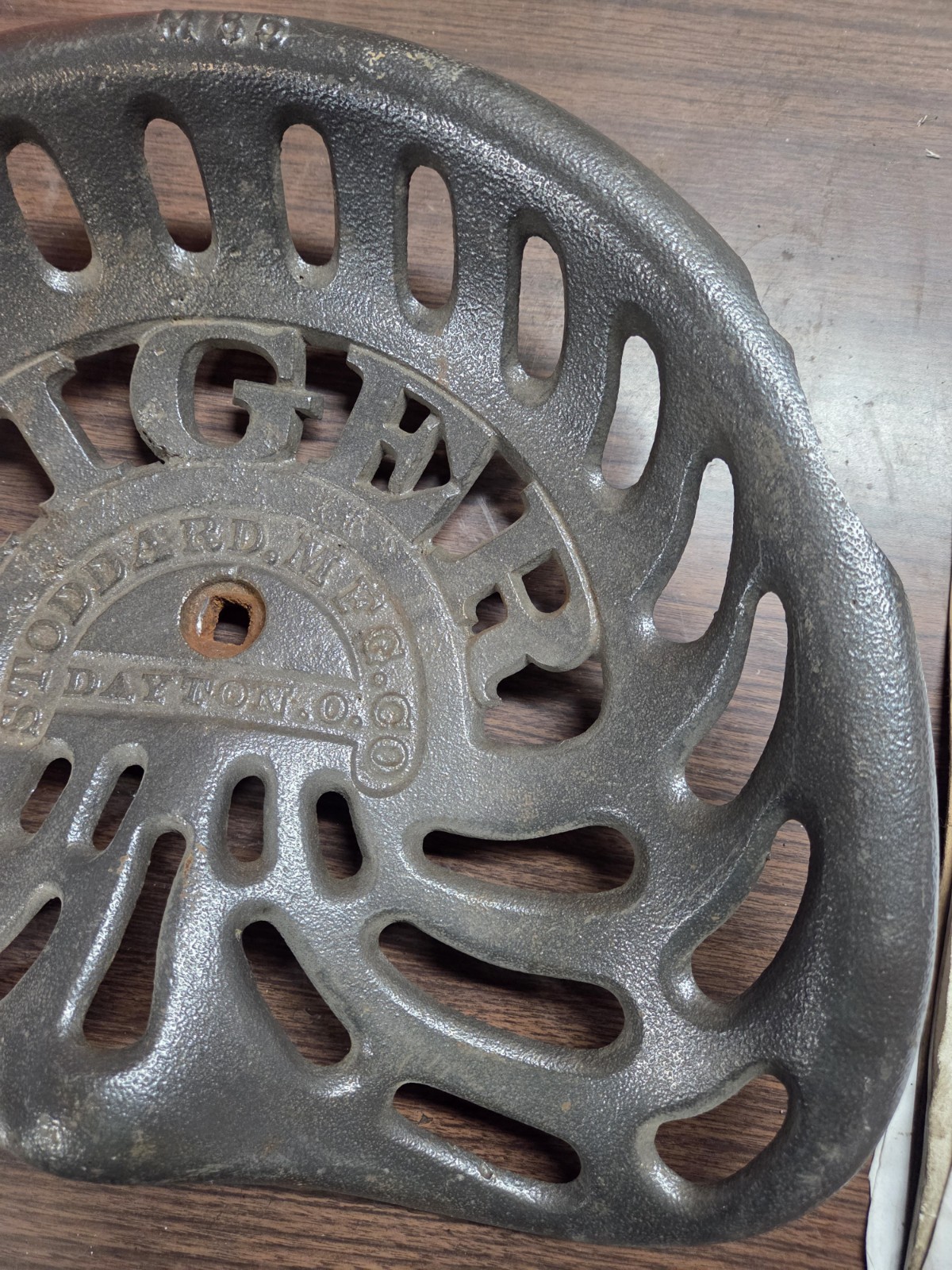 Stoddard Tiger Cast Iron Implement Tractor Seat Vtg Farm Antique Plow HAS DAMAGE