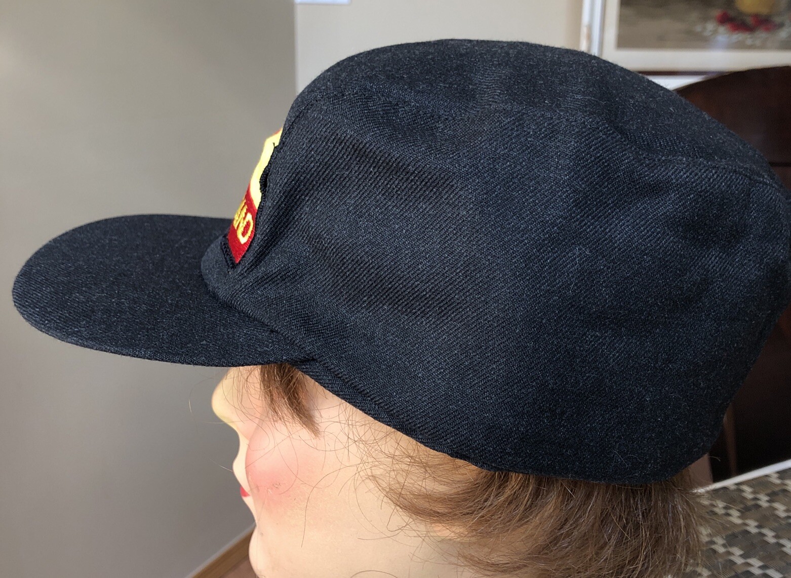 1960s Collectible SPERRY RAND NEW HOLLAND Winter Uniform Flap Hat Cap Patch NOS: