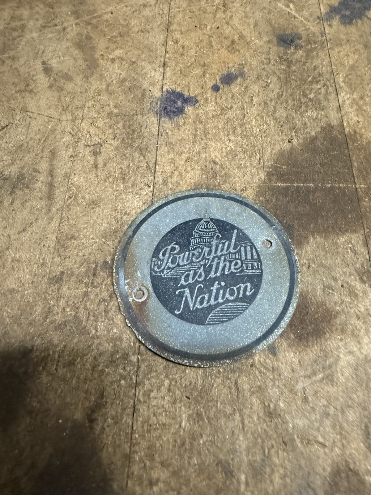 Powerful As The Nation Chester N.H. Farm Tractor Co Machine ID Tags Plates Signs