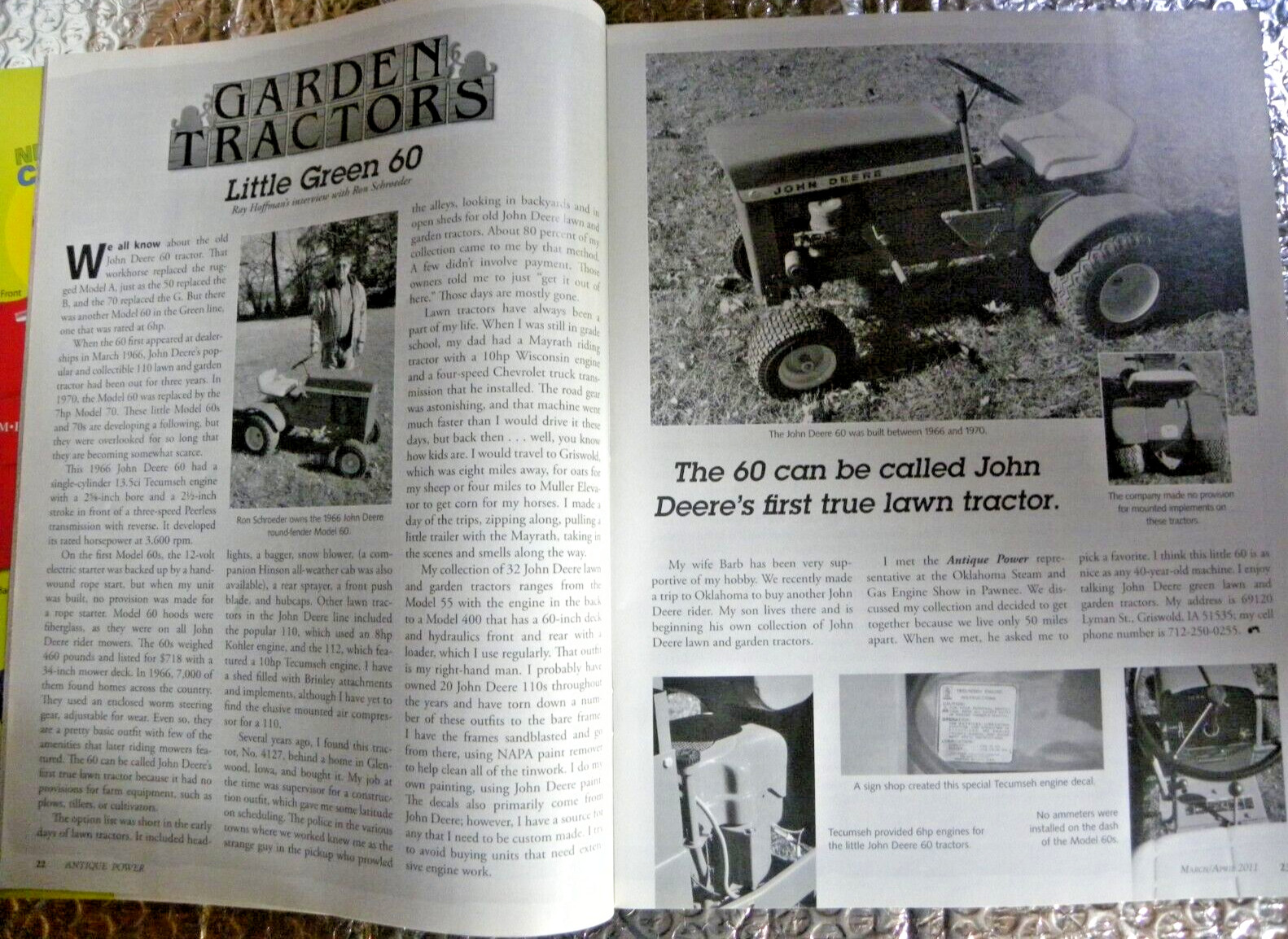 ANTIQUE POWER Magazine March April 2011 Oliver Super 88 Cover FREE SHIPPING