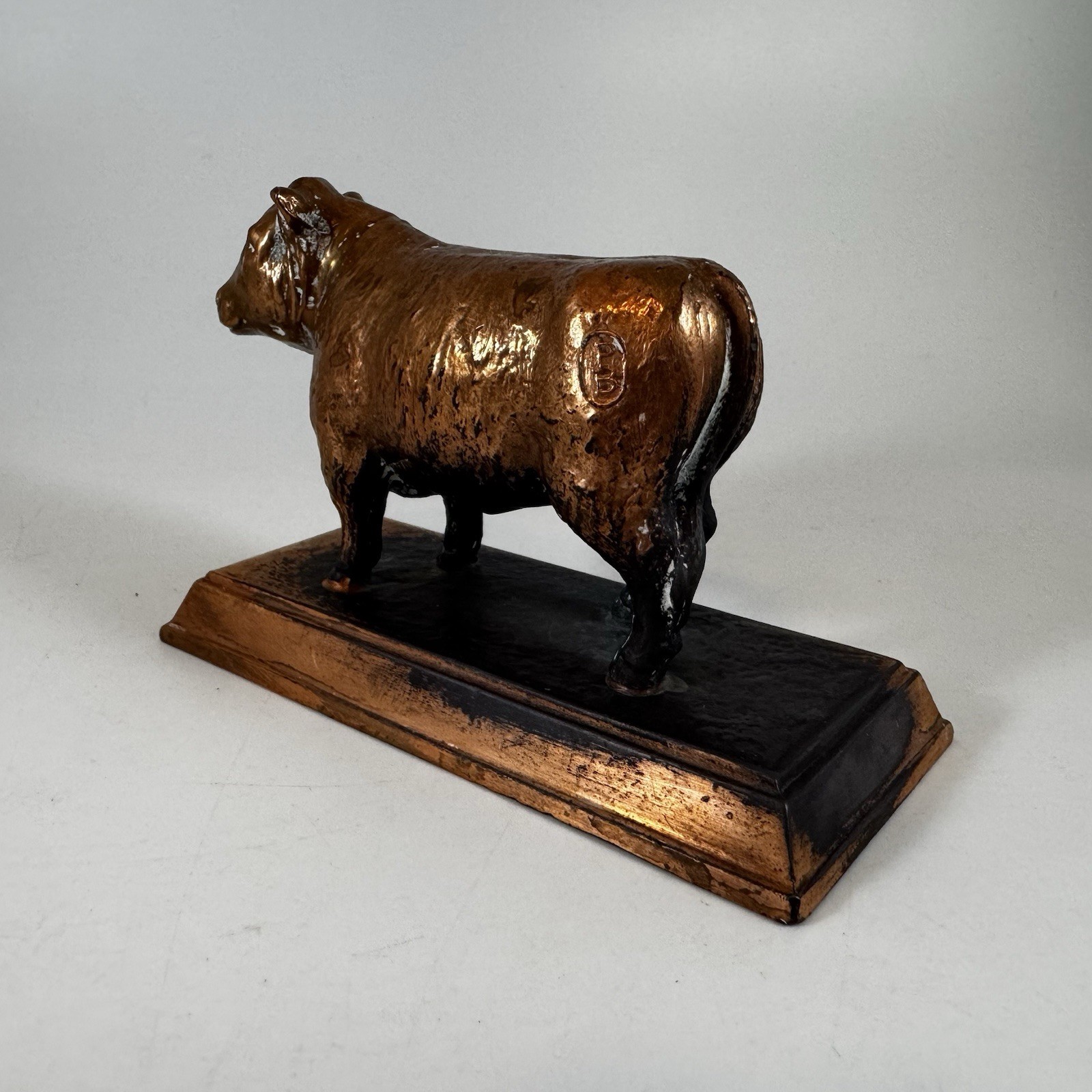 Vintage PFAELZER BROTHERS Meat Co Of Chicago Adv Bull Paperweight Branded