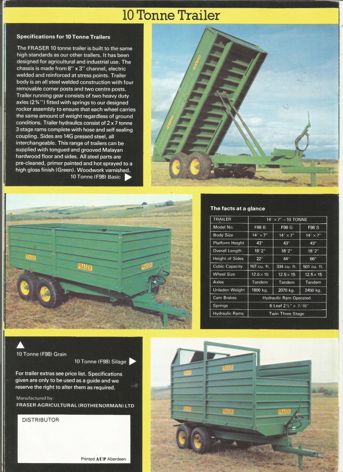 Original OEM Fraser Trailers Tri-fold Dealer Sales Brochure Many Models Covered