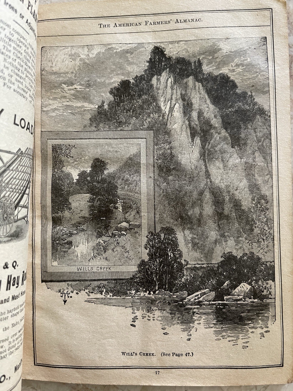 1891 American Farmers Almanac, Antique Farming Ads Barlow, Stoddard